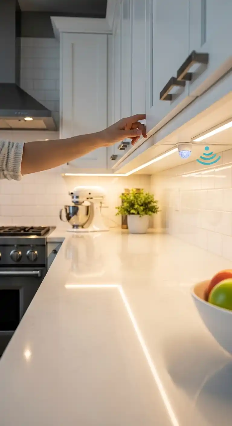 15. Under Kitchen Cabinet Lighting With Motion Sensors