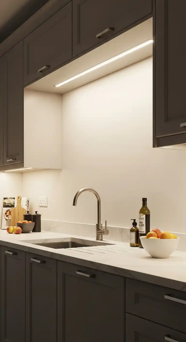 16. Under Cabinet Bar Lights For Smooth And Even Illumination