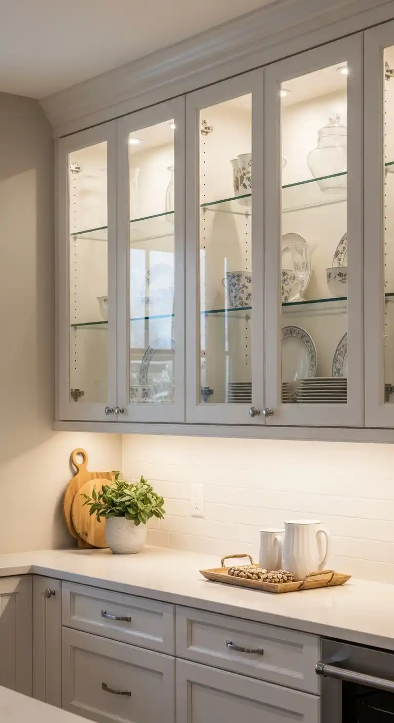 16. Under Kitchen Cabinet Lighting For Glass Front Cabinets