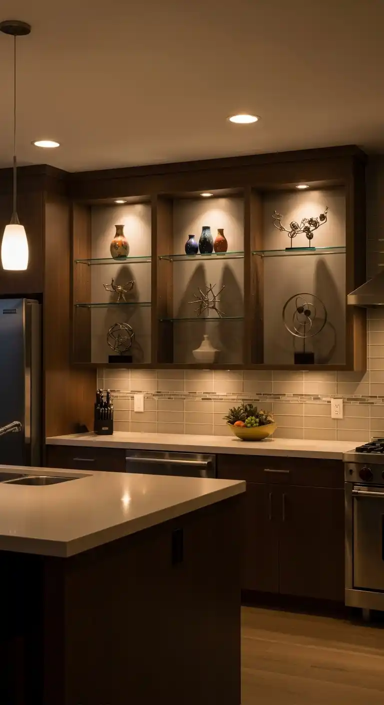 17. In Cabinet Spot Beams For Artistic Display Lighting