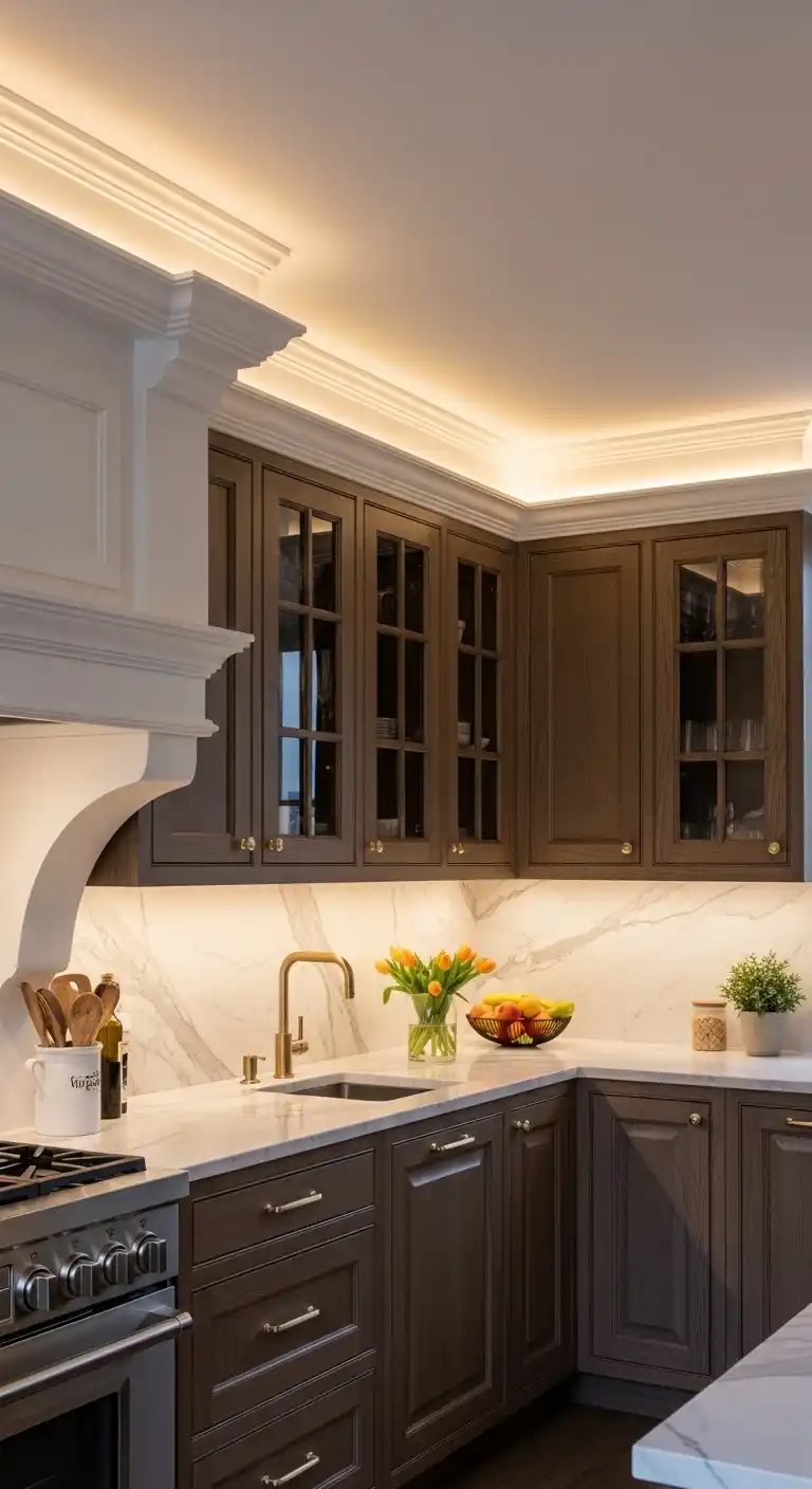 18. Accent Lighting For Cabinet Crown Molding Details