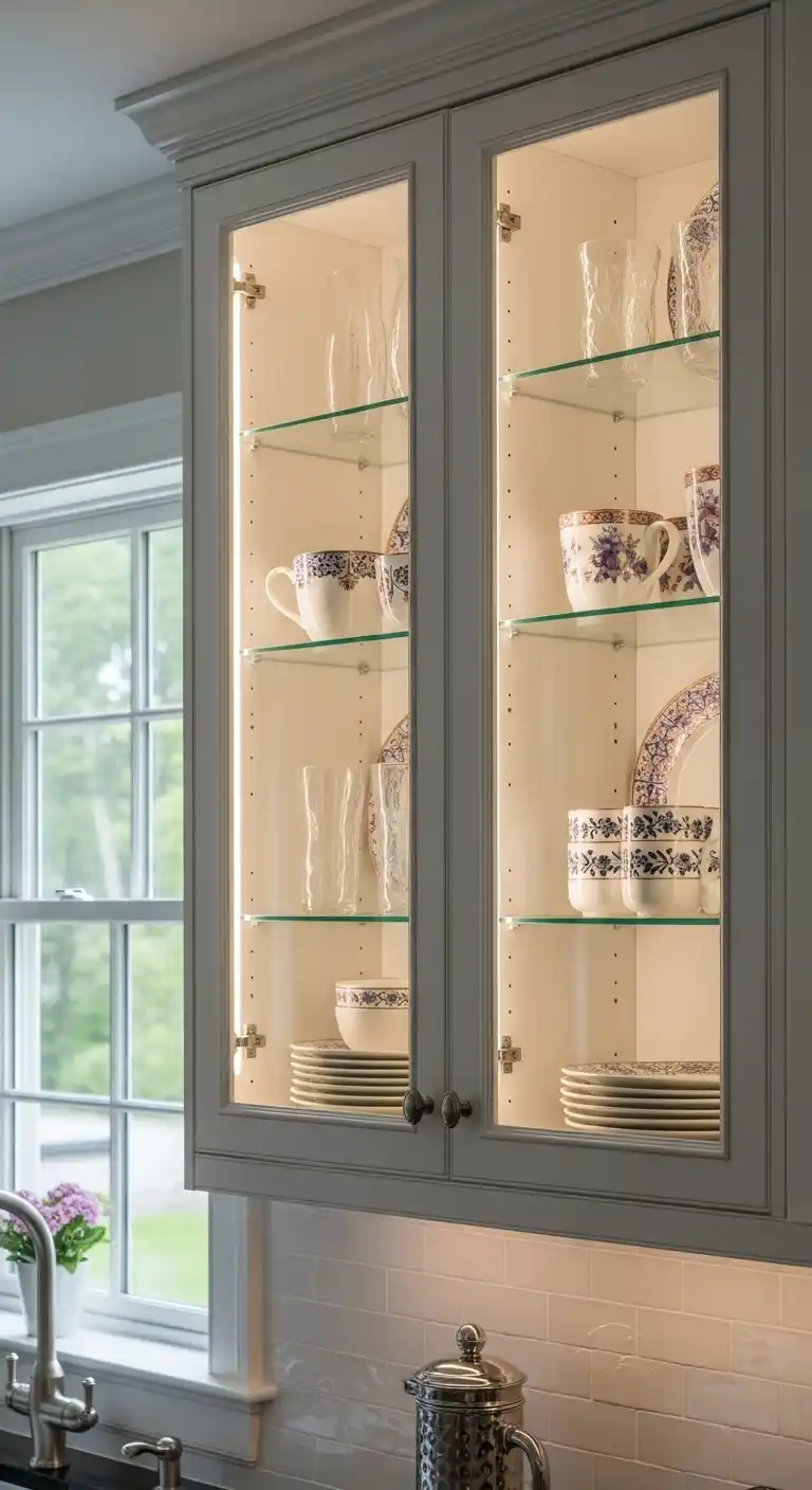 22. Glass Front Cabinet With Led Accent