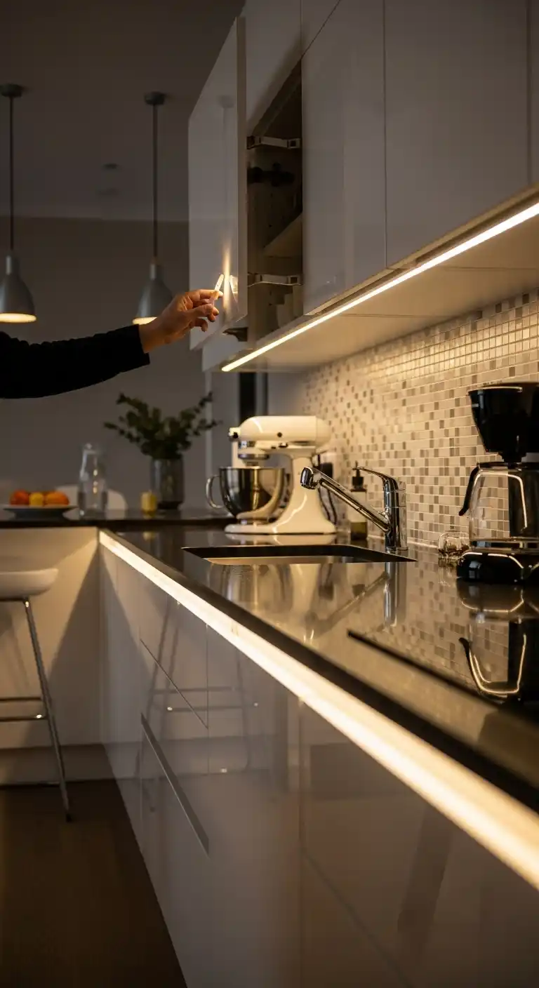 23. Touch Activated Cabinet Lighting For Effortless Use