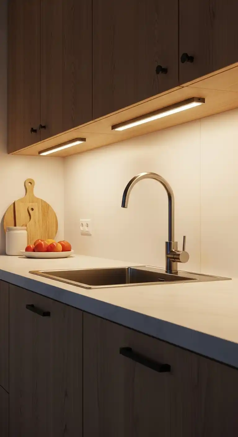 24. Under Cabinet Mini Light Bars For Subtle And Focused Brightness
