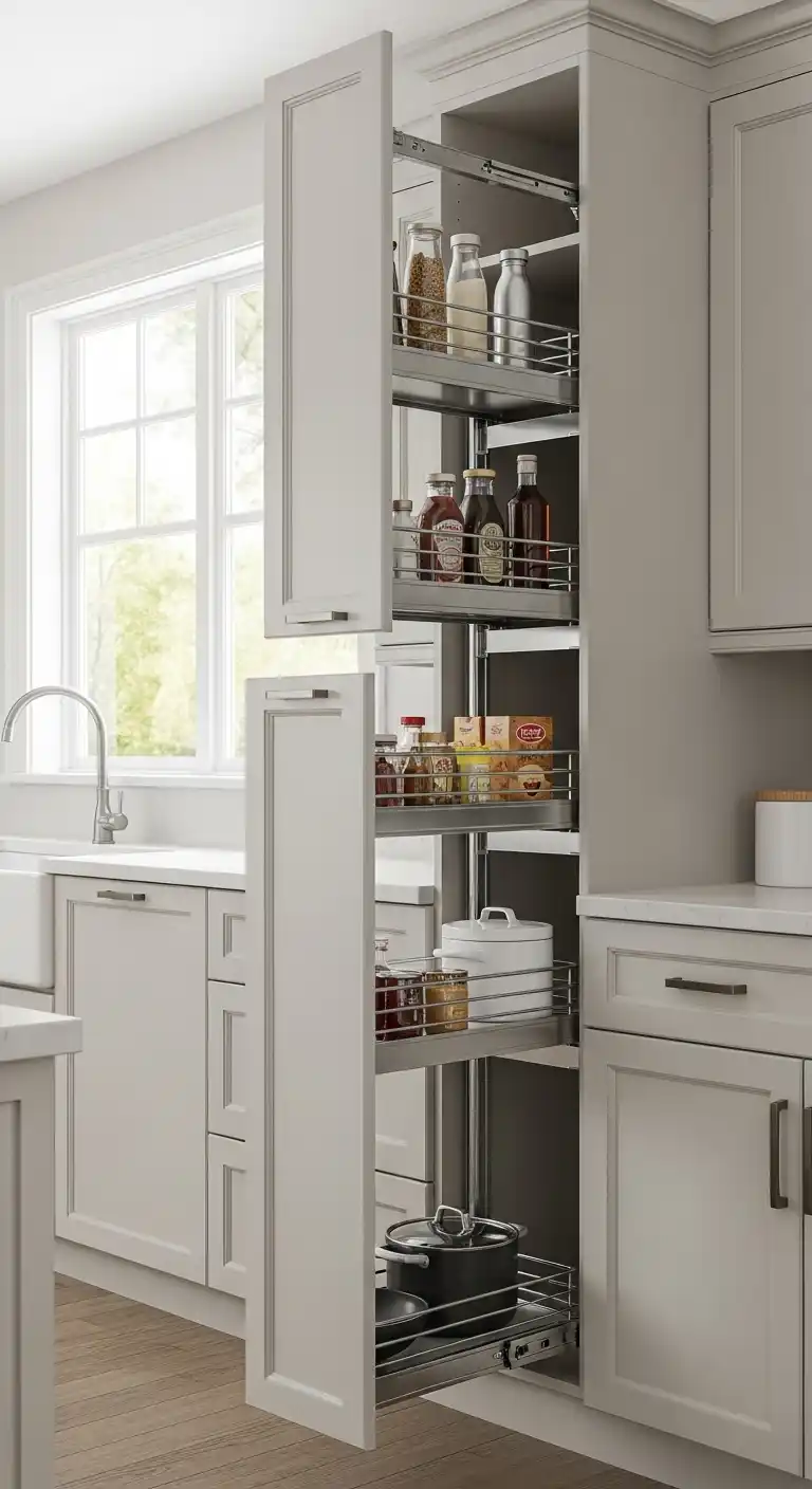 25. Cabinet With Pull Down Shelves