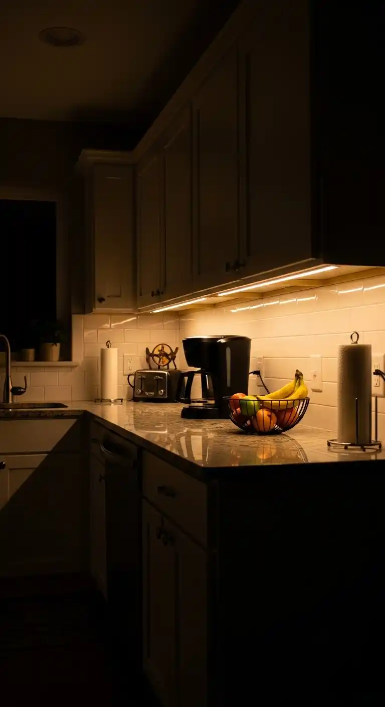 26. Under Kitchen Cabinet Lighting For Nighttime Navigation