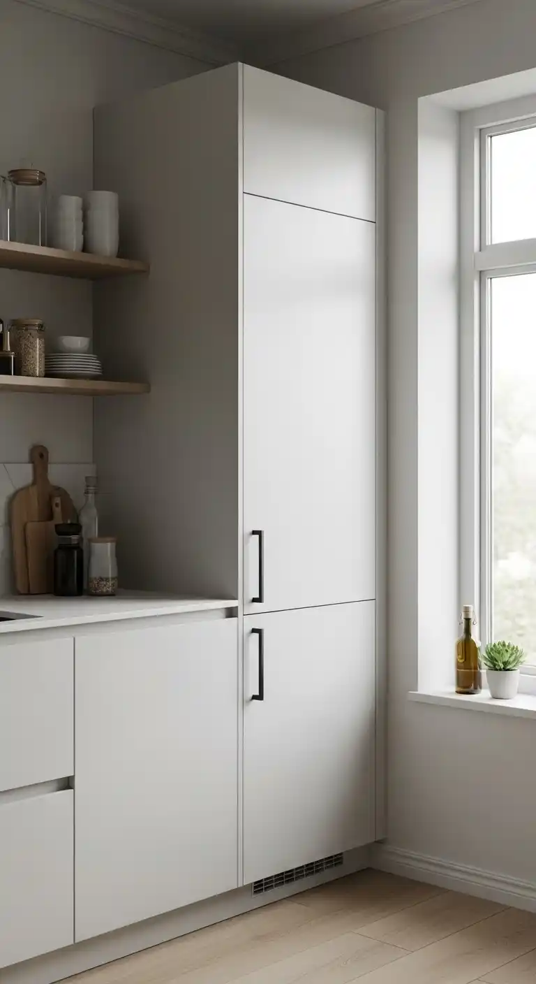 27. Minimalist Handleless Cabinet Next To Window