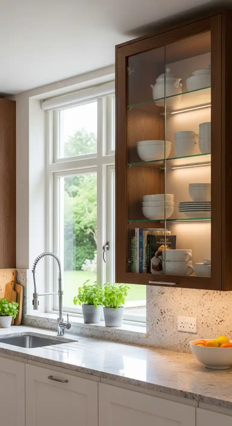 5. Glass Front Cabinet Beside The Window