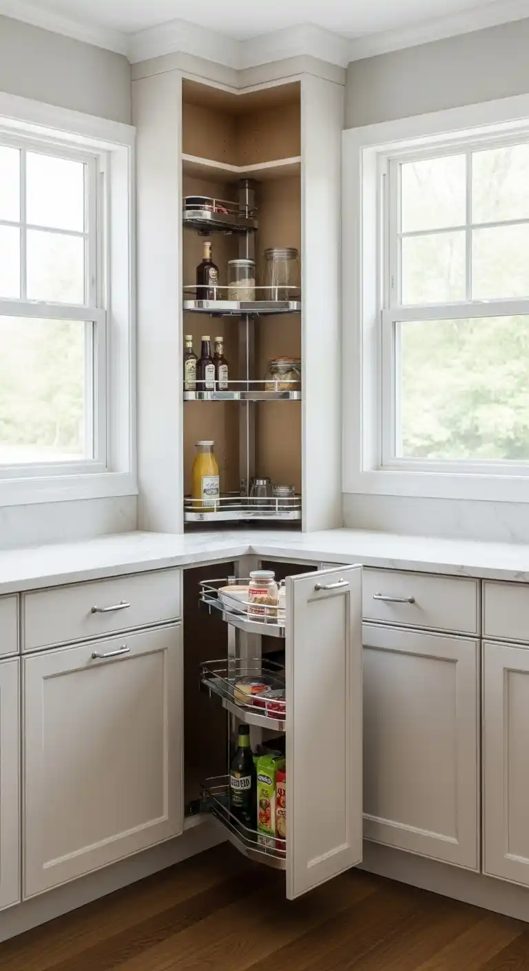 6. Corner Cabinet Connecting Window And Wall