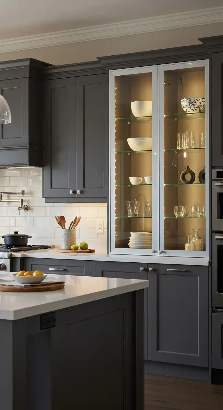 6. Glass Cabinet Lighting That Highlights Your Display Pieces