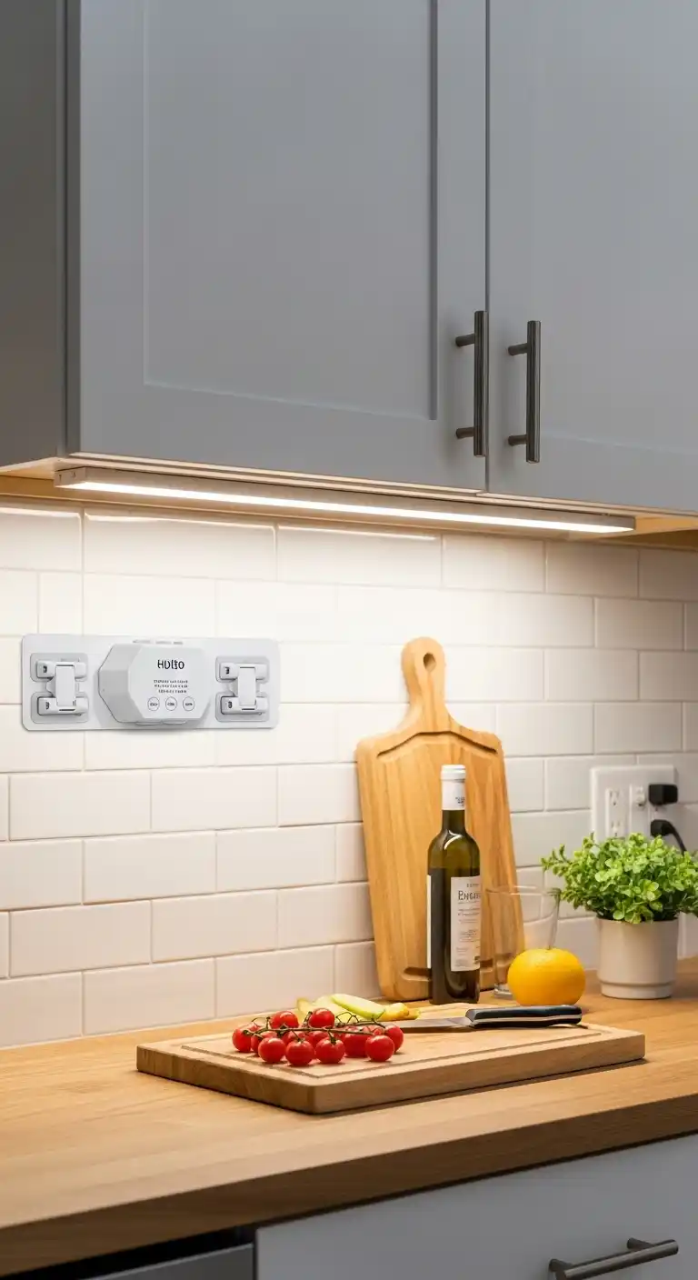 7. Battery Powered Under Kitchen Cabinet Lighting For Rentals