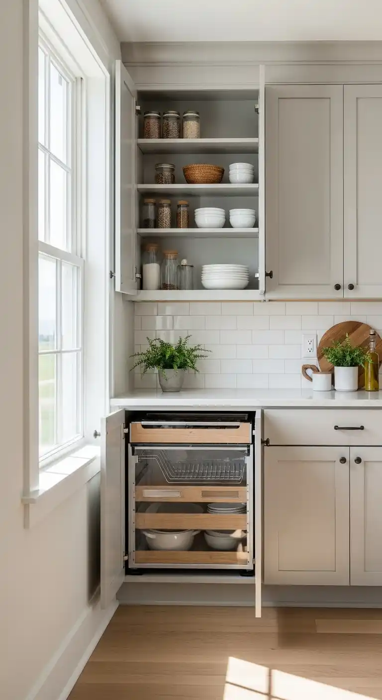 7. Shallow Depth Cabinet Next To Window