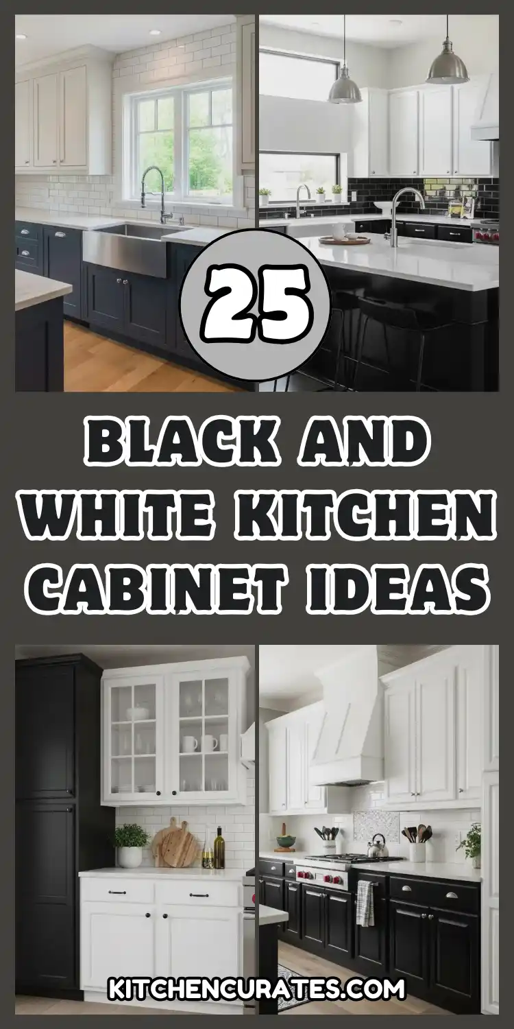 Black and White Kitchen Cabinet