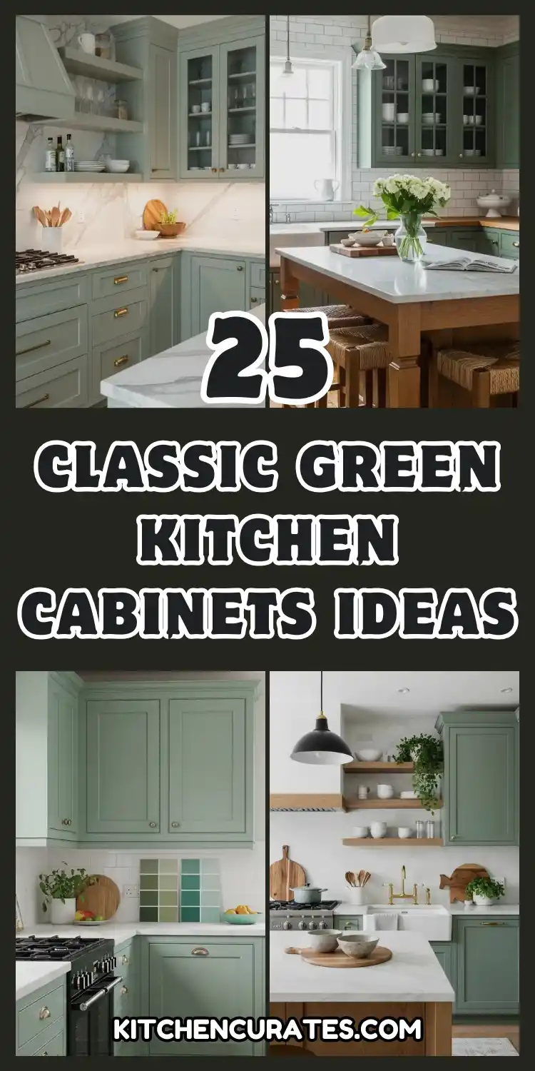 Classic Green Kitchen Cabinets Ideas