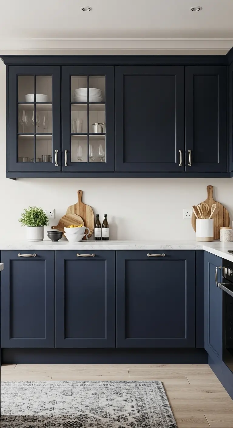 Navy Color Cabinets