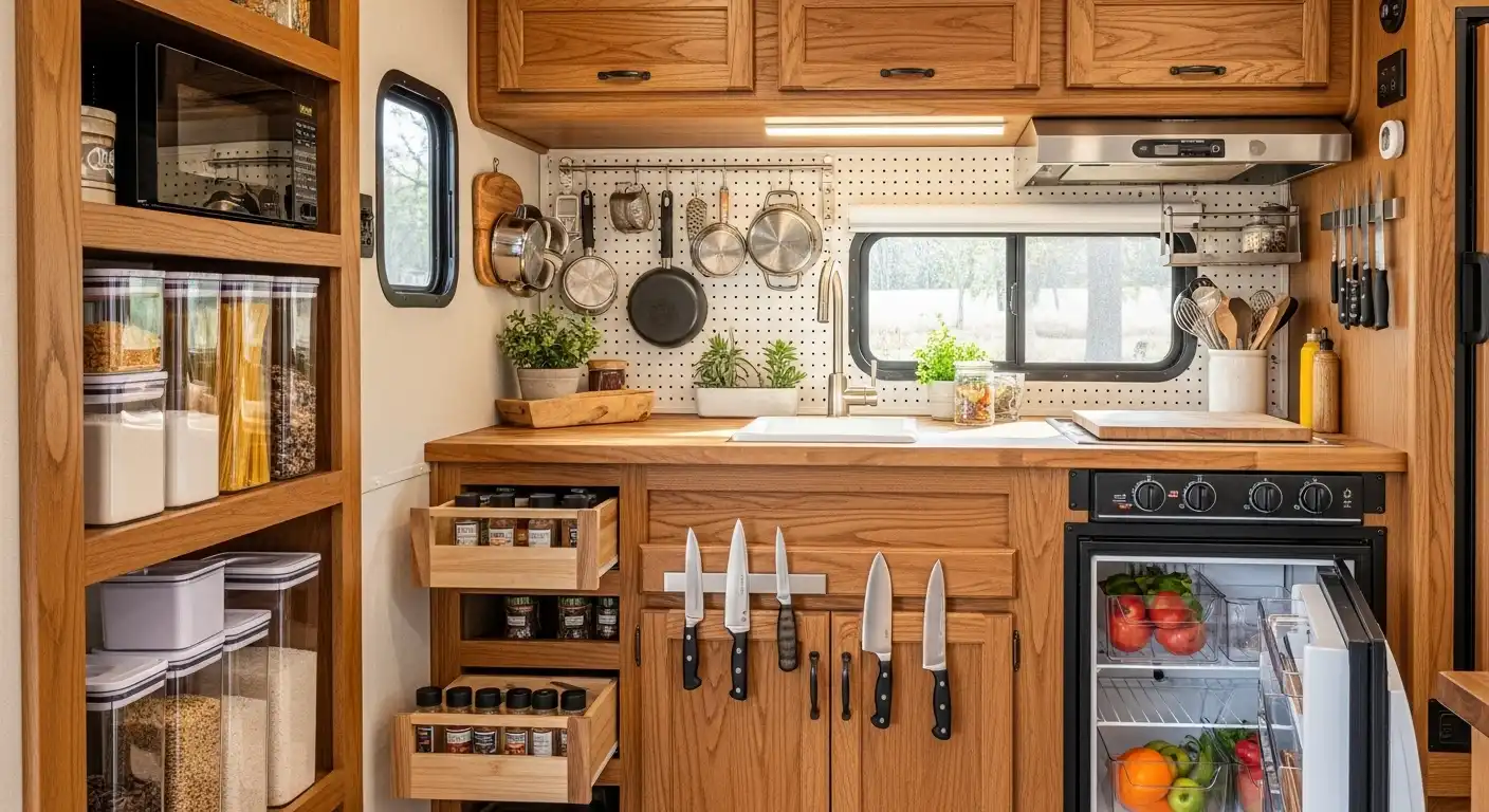 21 Clever Camper Kitchen Organization for Small Spaces
