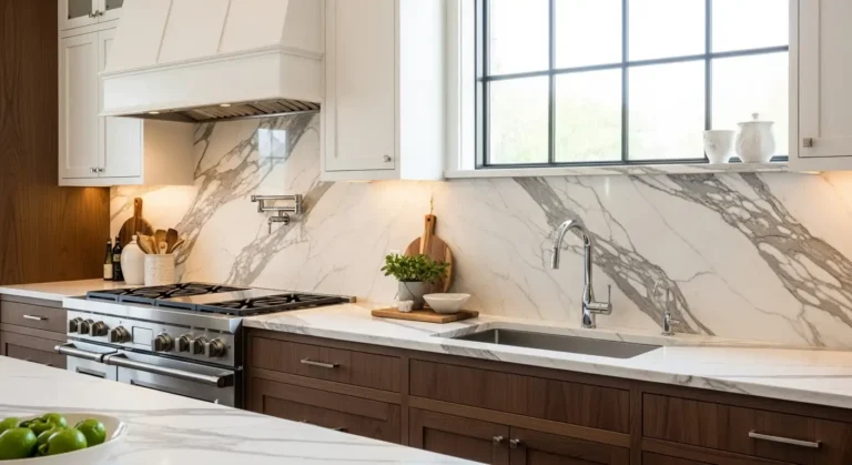 23 Calacatta Marble Backsplash Ideas for Luxe Kitchens