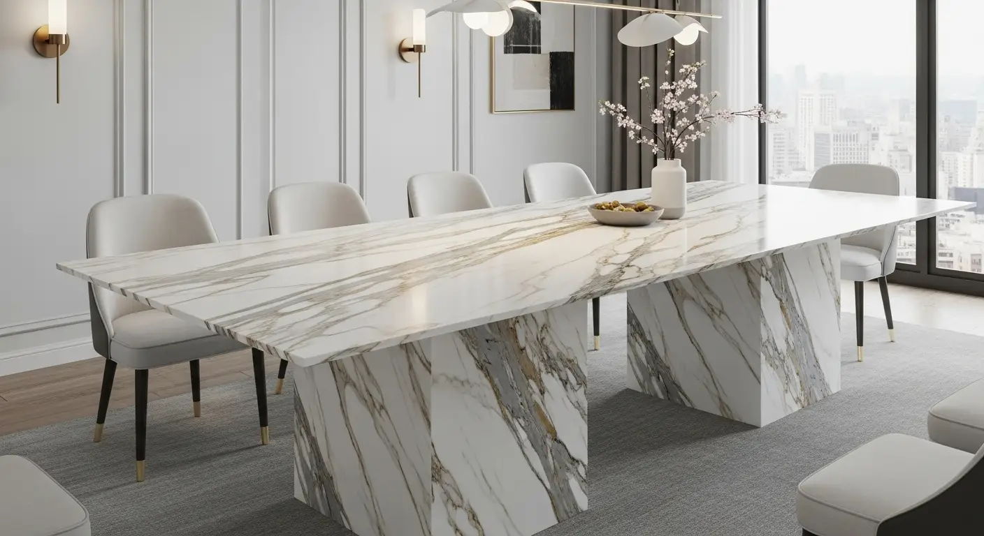 23 Calacatta Marble Table Ideas for a Luxurious Dining Room
