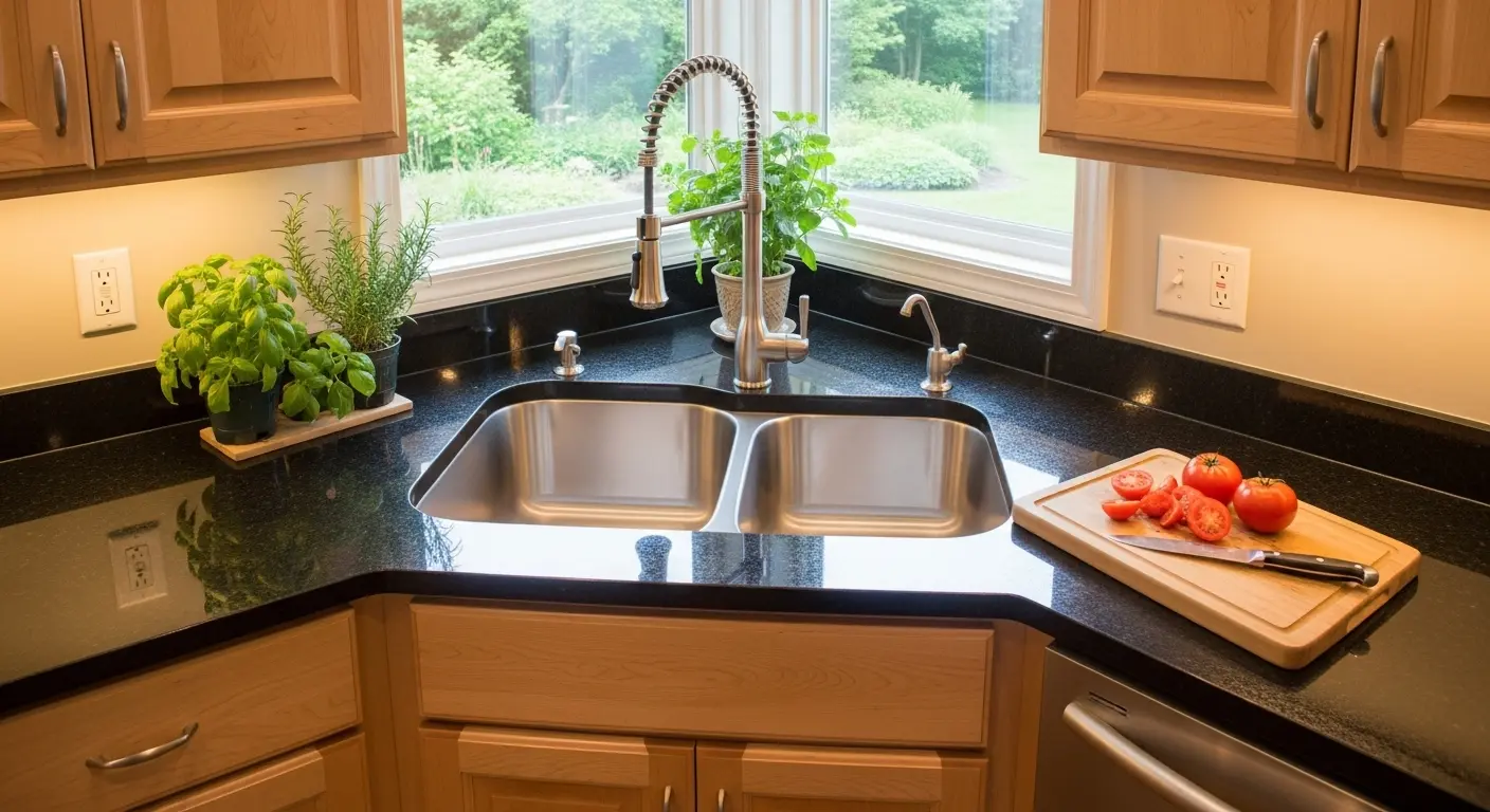 23 Inspiring Corner Kitchen Sink Ideas for Every Style