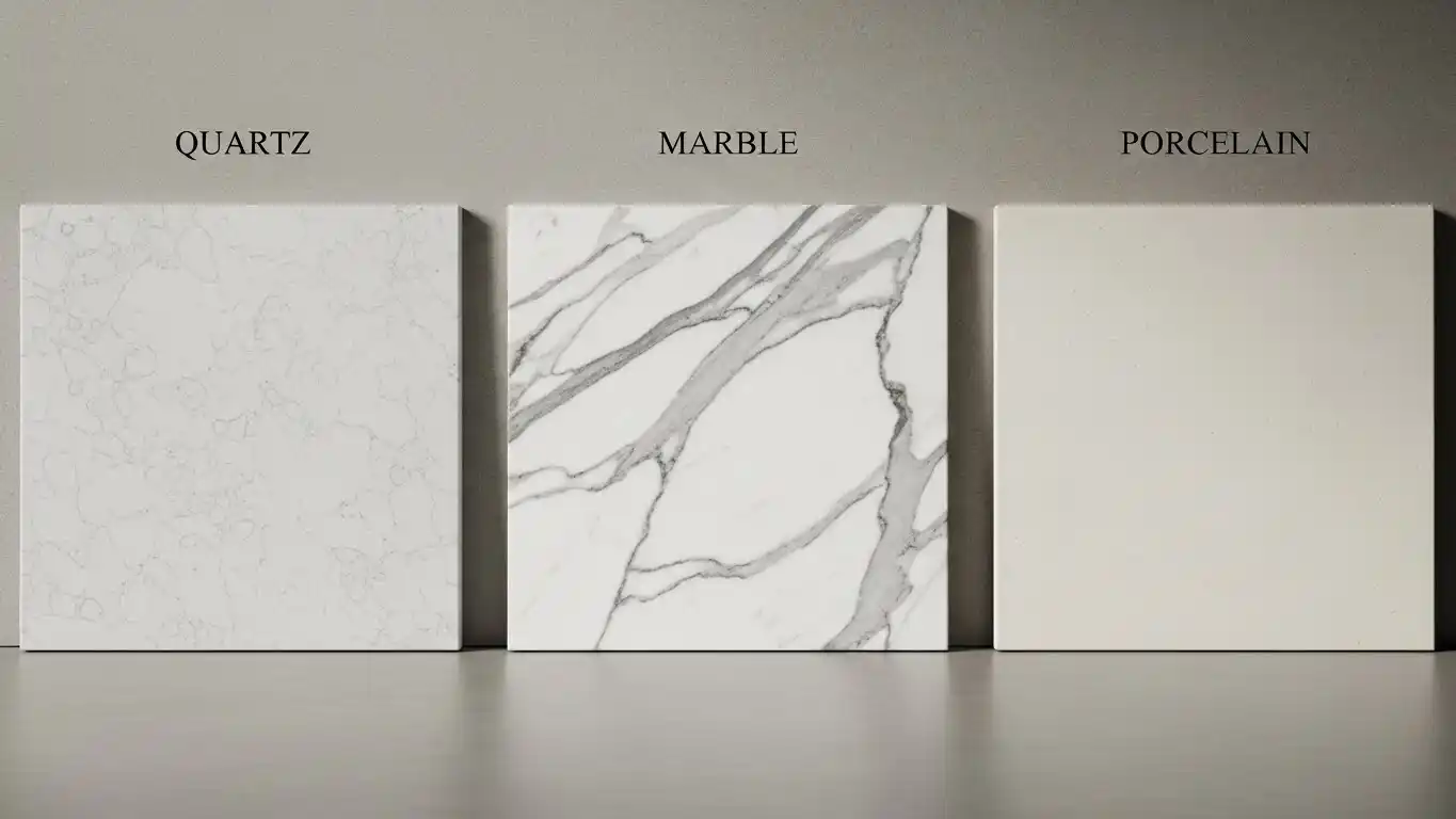 Quartz vs. Marble vs. Porcelain