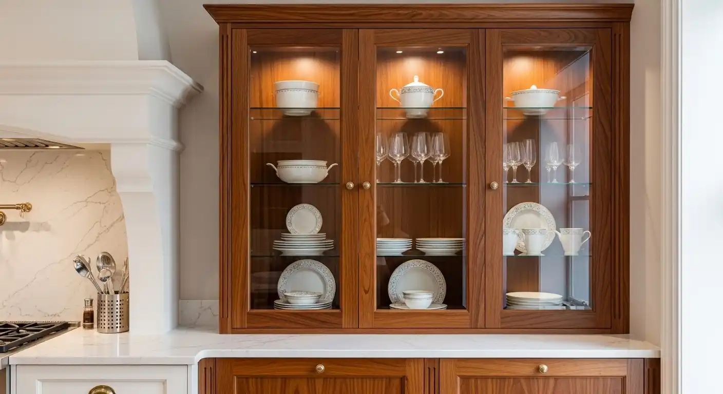 Gorgeous Kitchen Cabinet With Glass Doors For Your Home