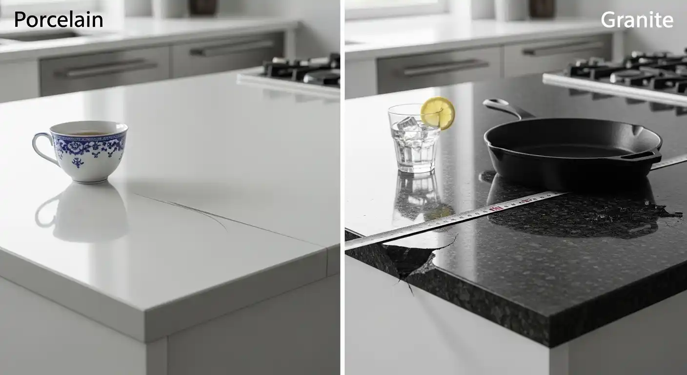 Porcelain Countertops vs Granite Hardness