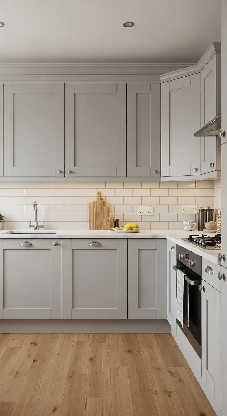Light Gray Shaker Cabinets for Small Kitchens