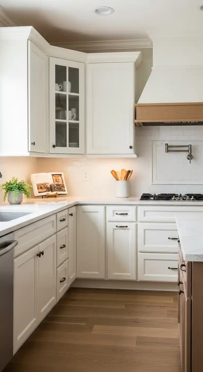 Soft Warm White Kitchen Cabinet Neutral Colors