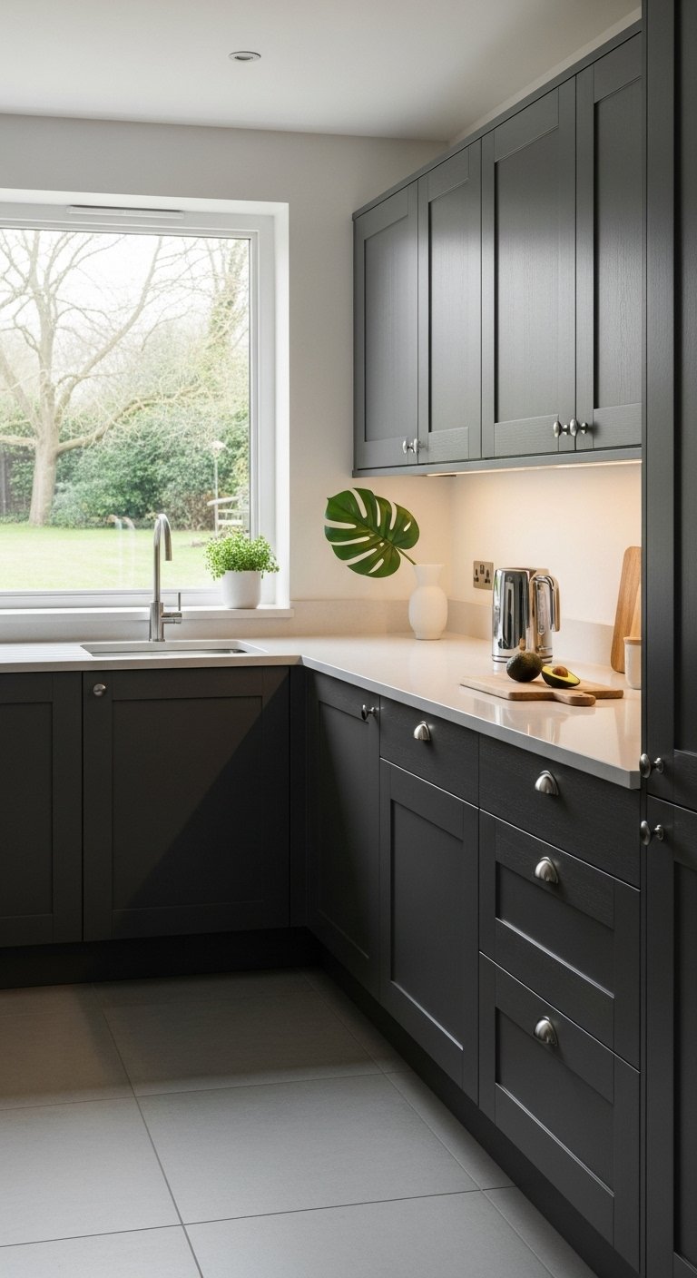 Matte Finish Kitchen Cabinet Repaint For Modern Simplicity