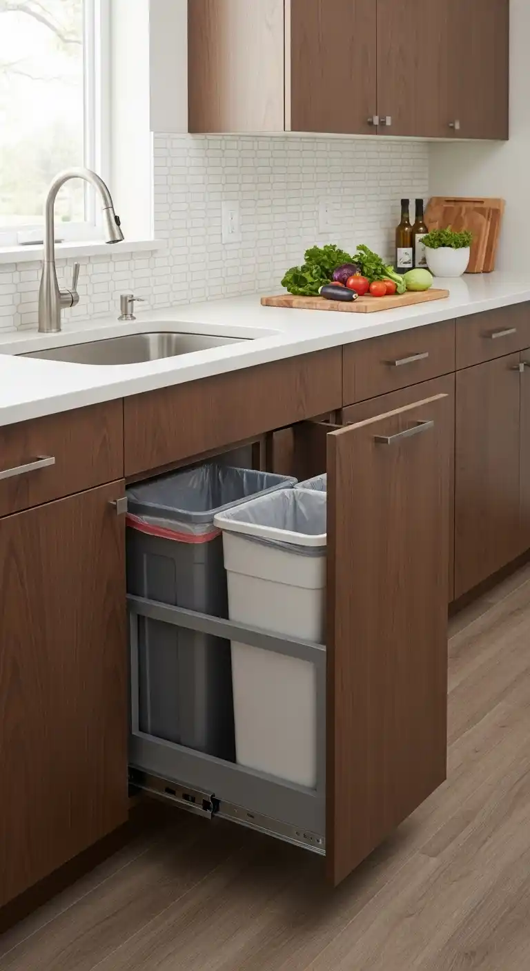 Pull-Out Trash and Recycling Cabinets