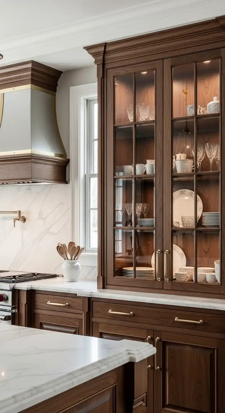 Beveled Glass Cabinets for Subtle Luxury