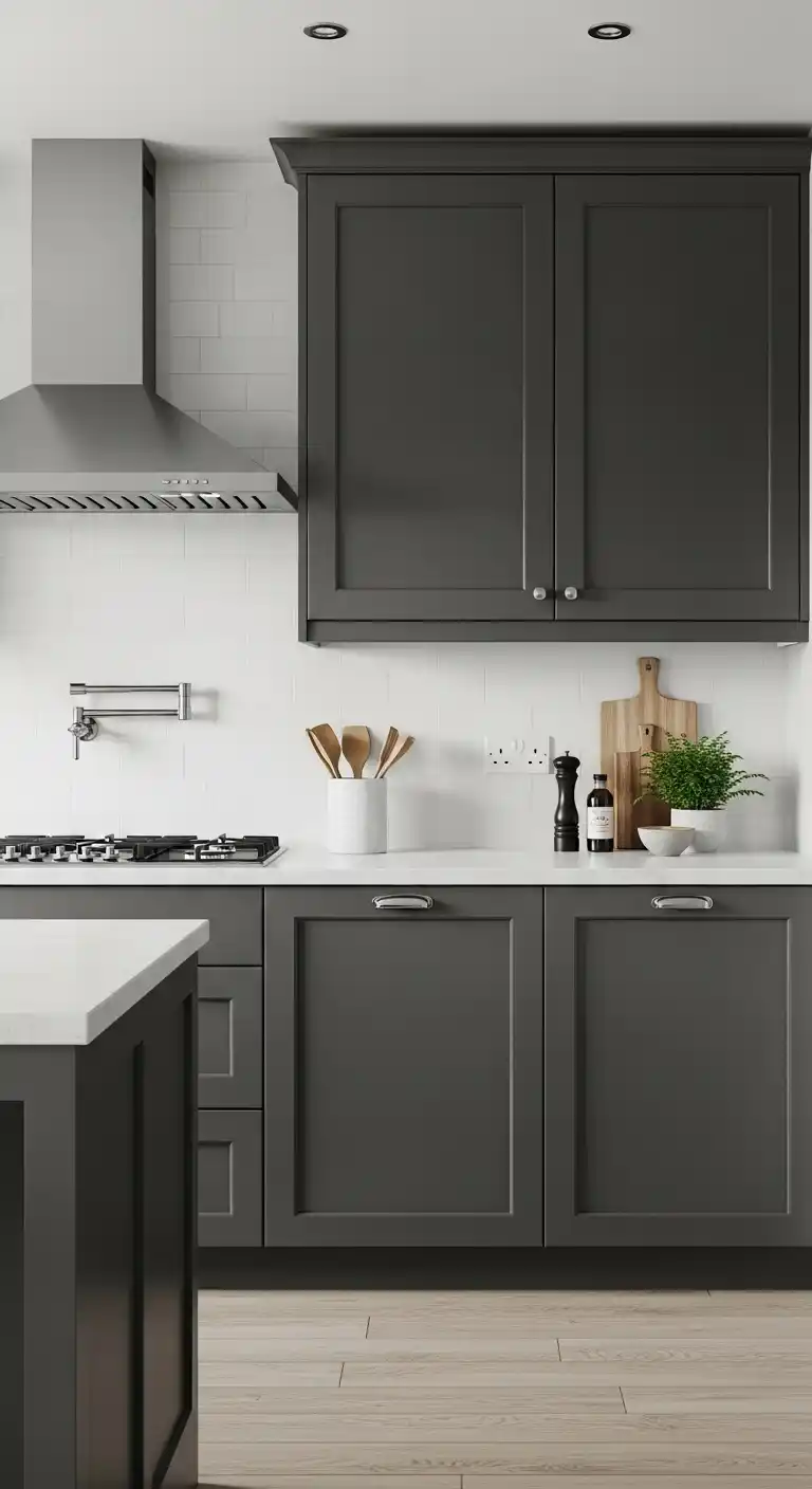 Slate Gray Cabinets for Contemporary Depth