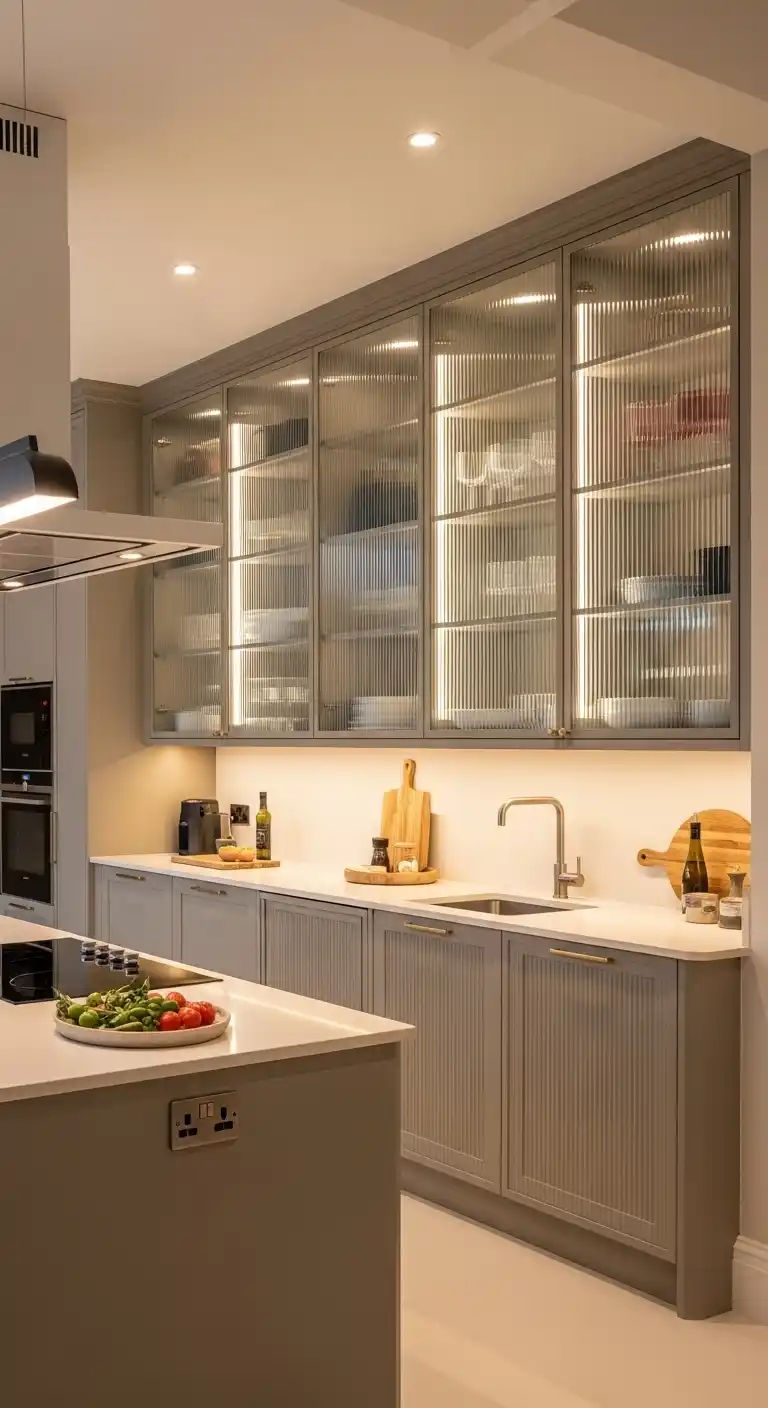 Fluted Glass Cabinets for Vertical Elegance