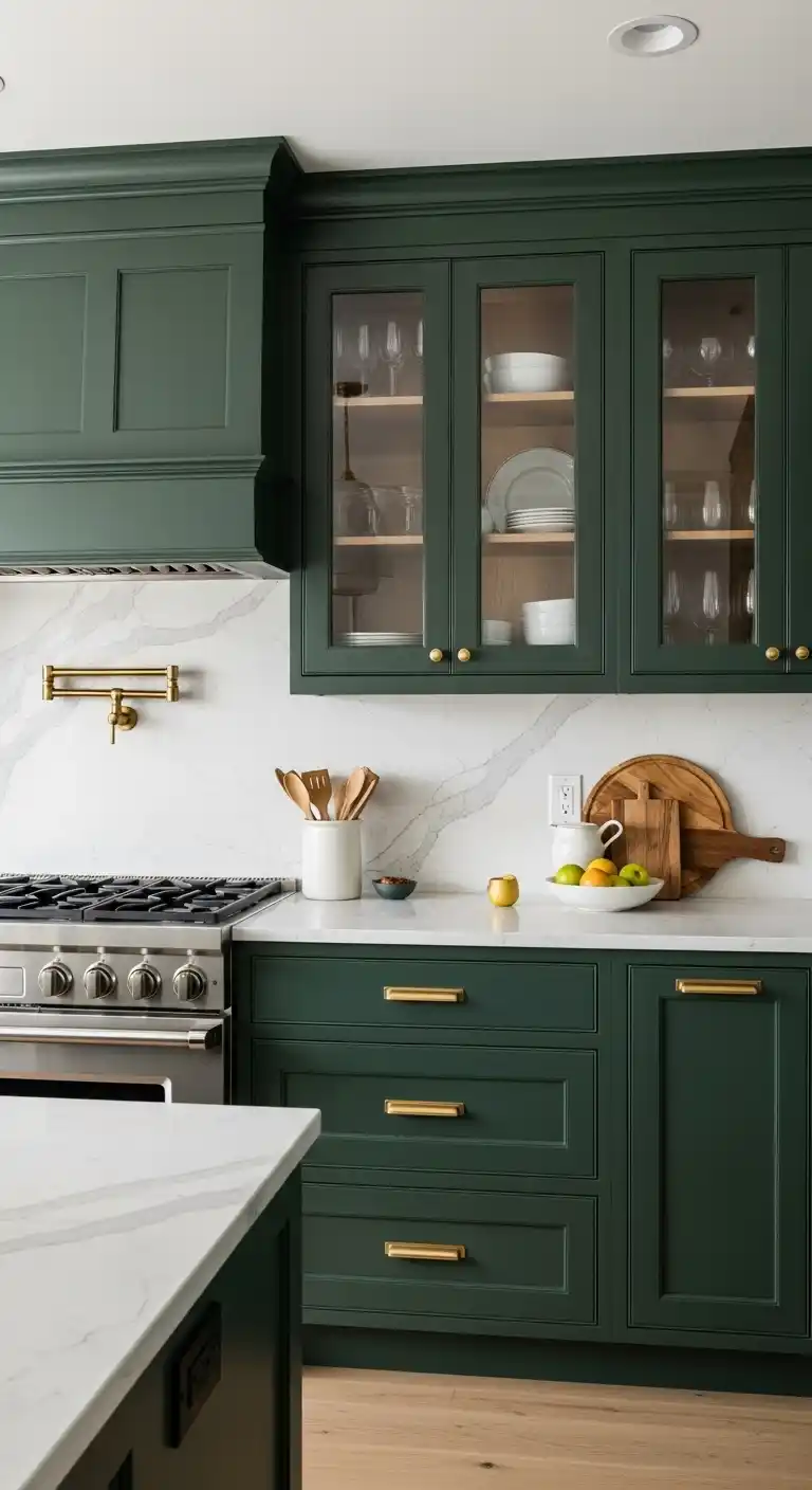 Hunter Green Cabinets