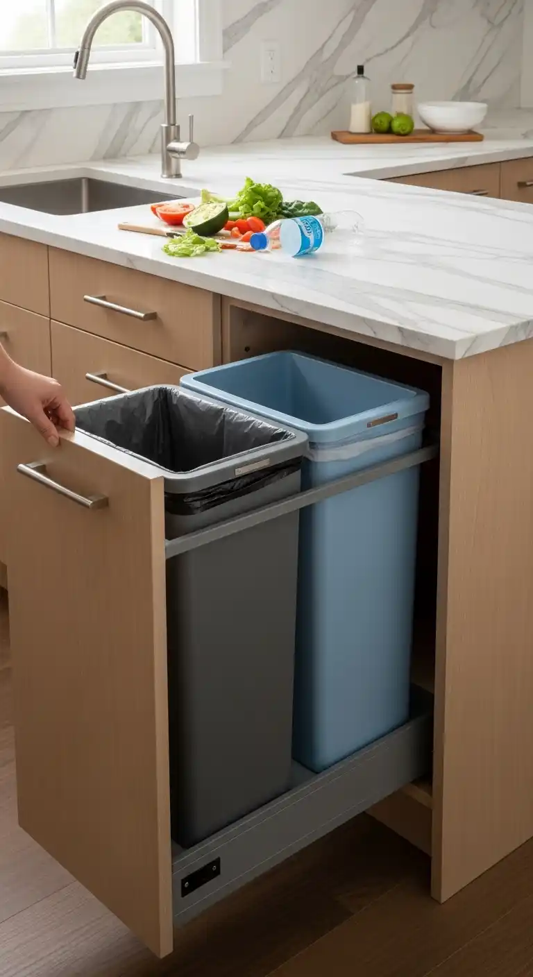 Pull-Out Trash and Recycling Bins