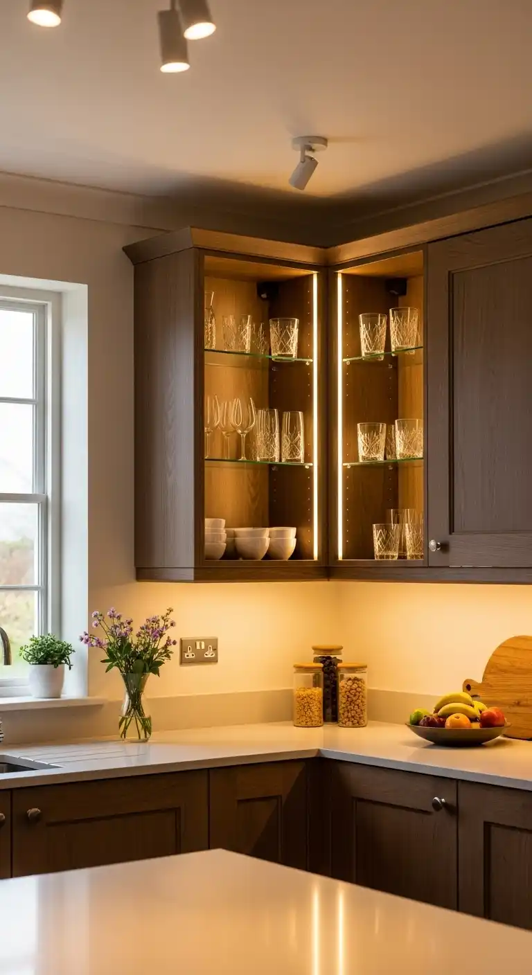 Integrated Lighting for Corner Cabinets