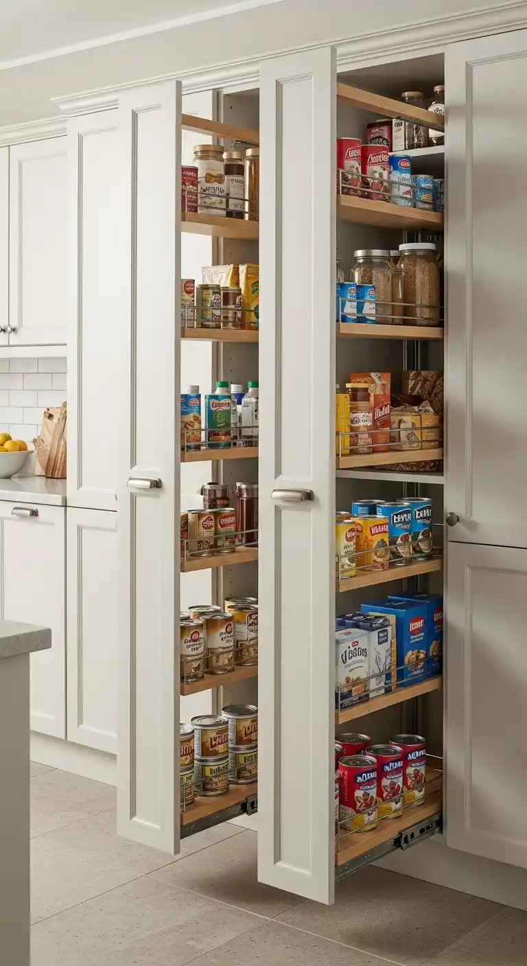 Pull-Out Pantry Shelves for Easy Access