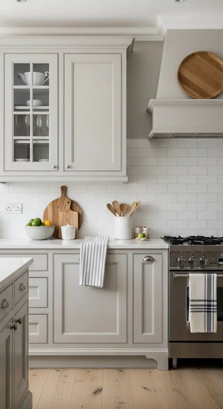 Soft Creamy Gray Kitchen Cabinet Neutral Colors