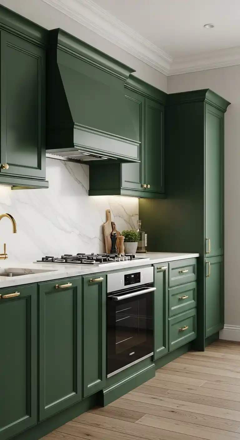 Deep Emerald Green Kitchen Cabinet