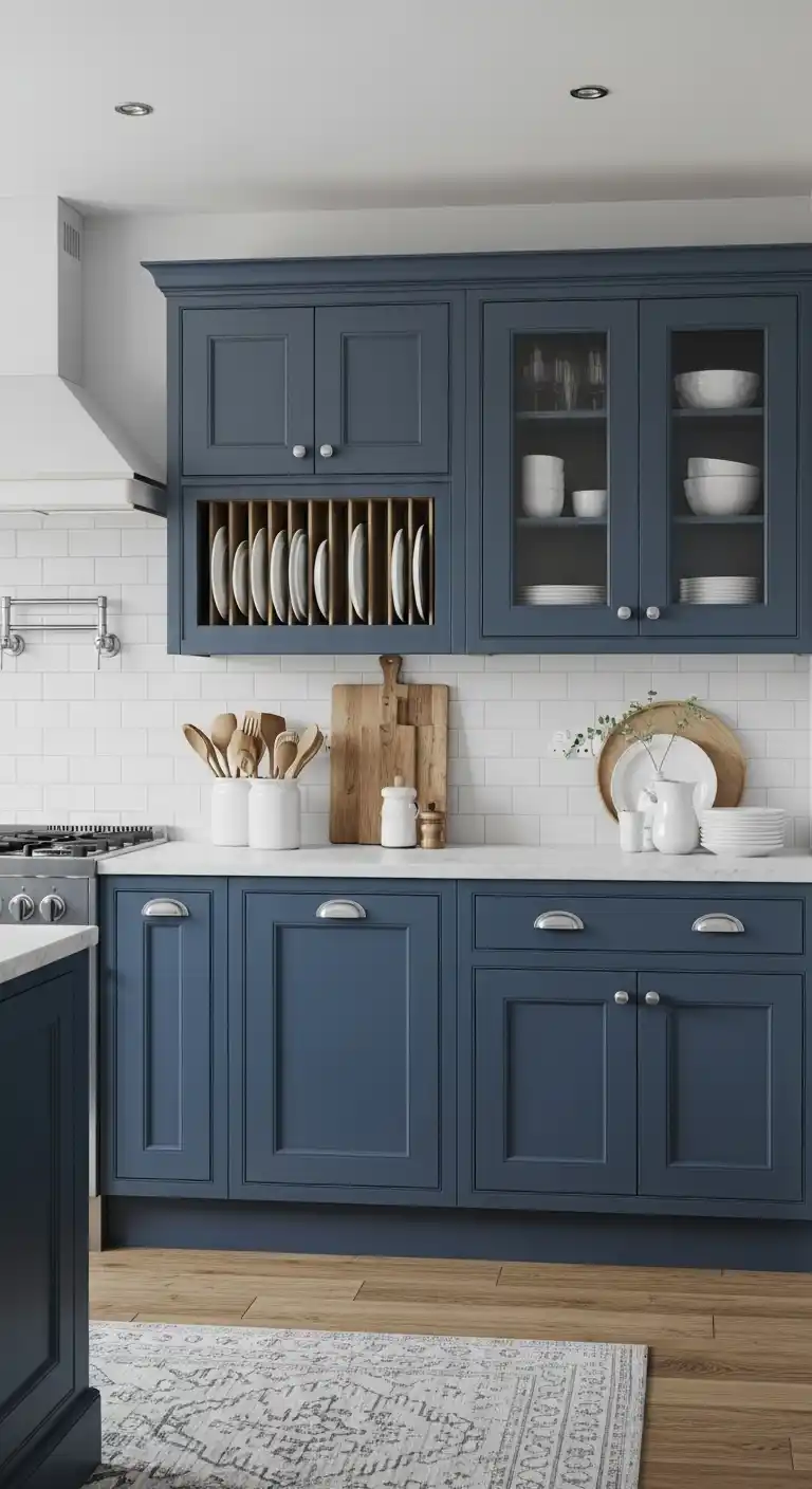 Blue Shaker Style Kitchen Cabinets