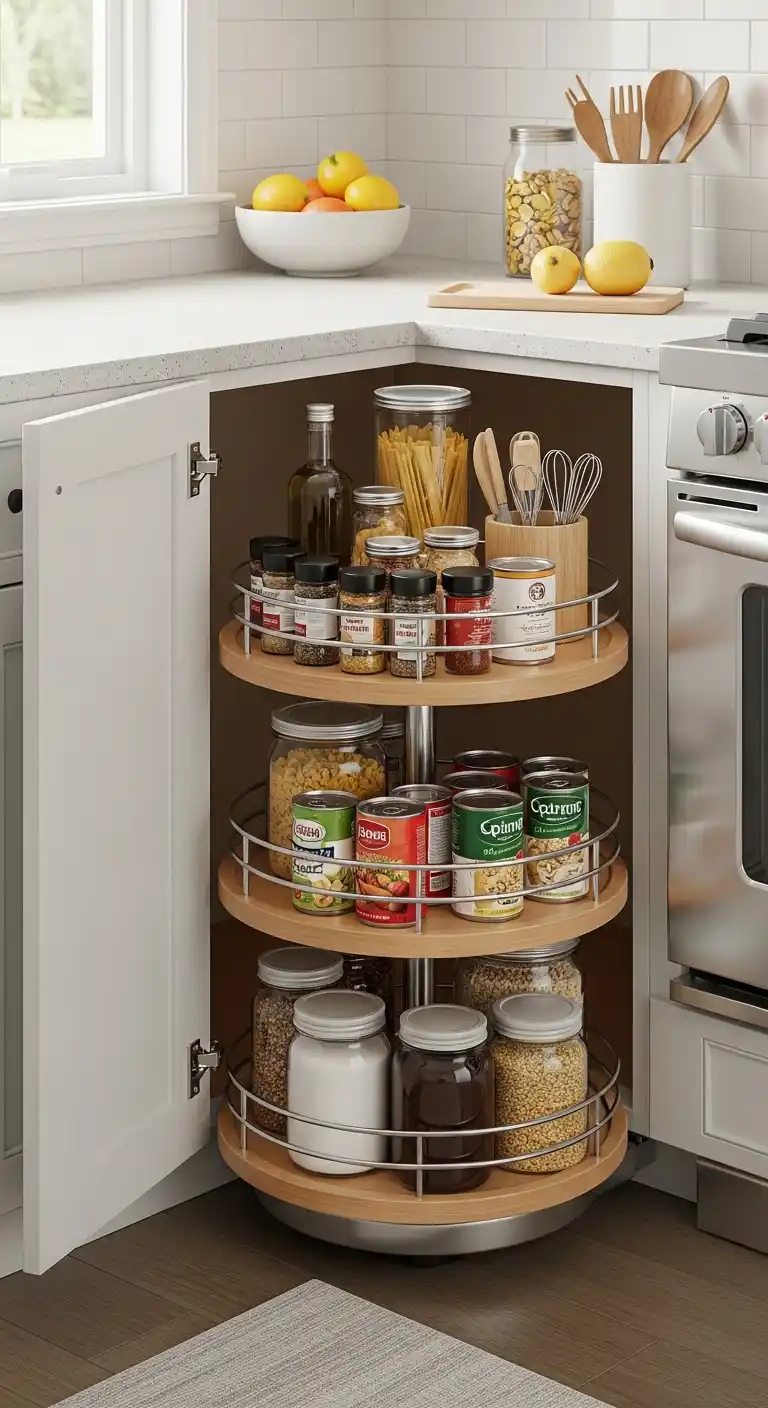 Corner Lazy Susan with Multiple Tiers