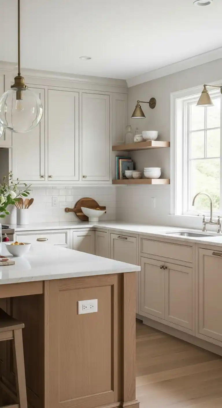 Pale Mushroom White Kitchen Cabinet Neutral Colors