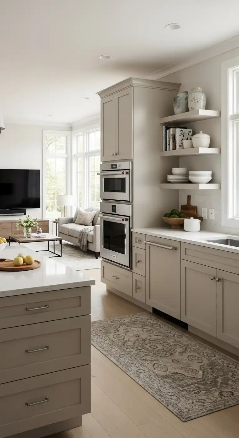 Beige Kitchen Cabinet For Open-Concept Living Spaces