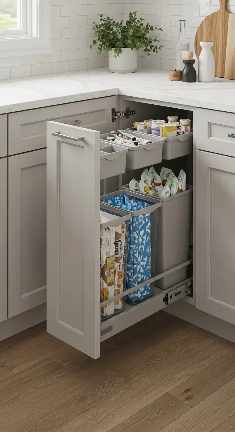 Corner Pull-Out Recycling Organizer