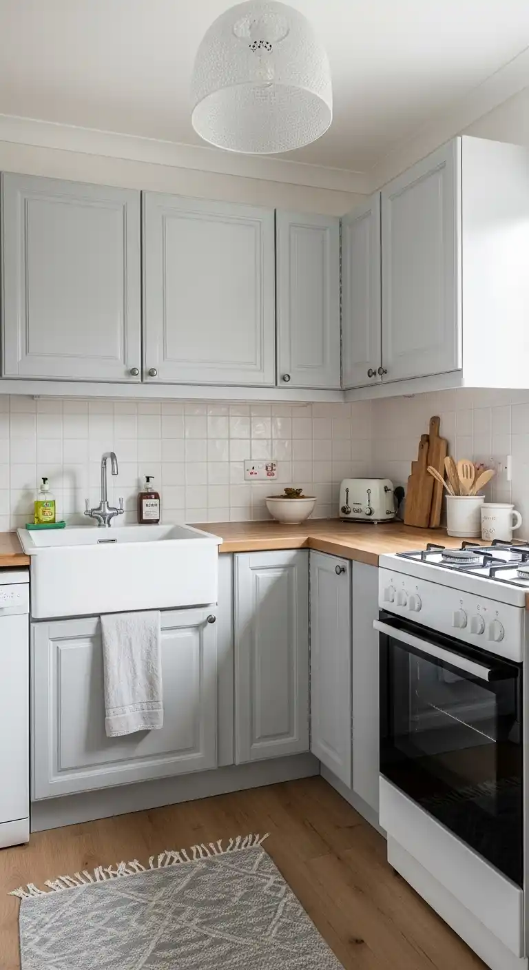 Light Gray Cabinets in Small Kitchens