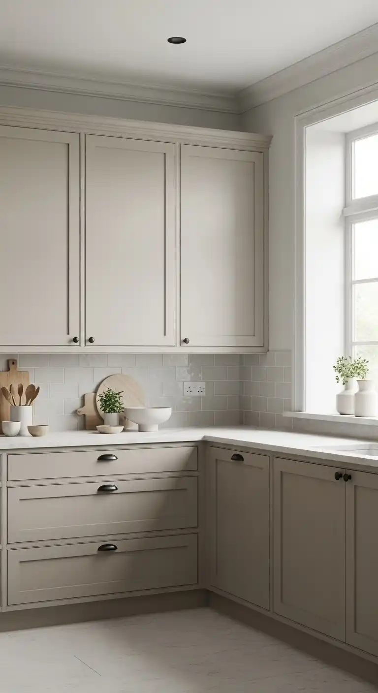 Beige Kitchen Cabinet With Neutral Wall Pairings