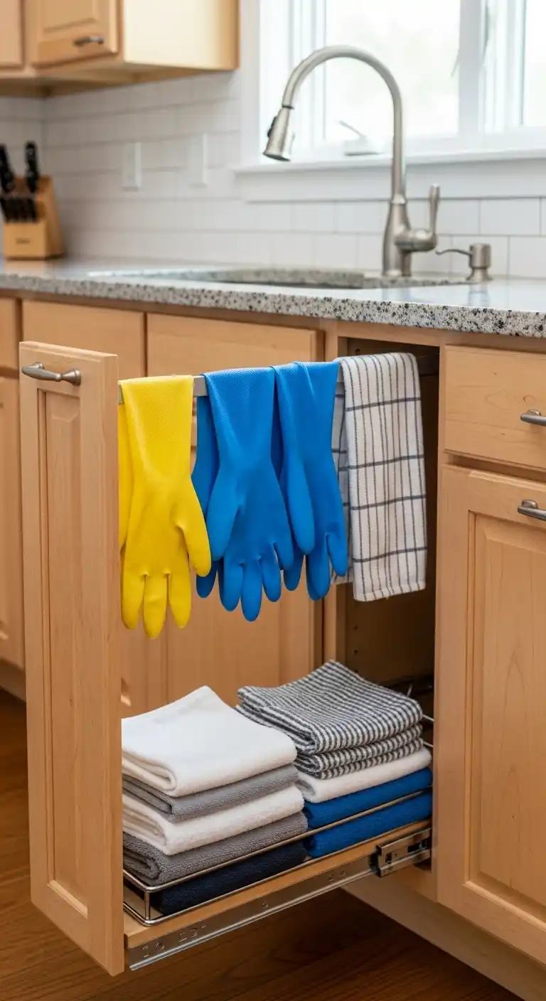 Pull-Out Rack for Gloves and Cloths
