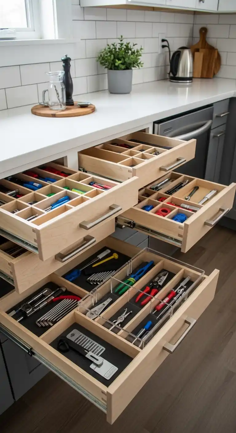 Adjustable Sliding Drawers for Small Tools
