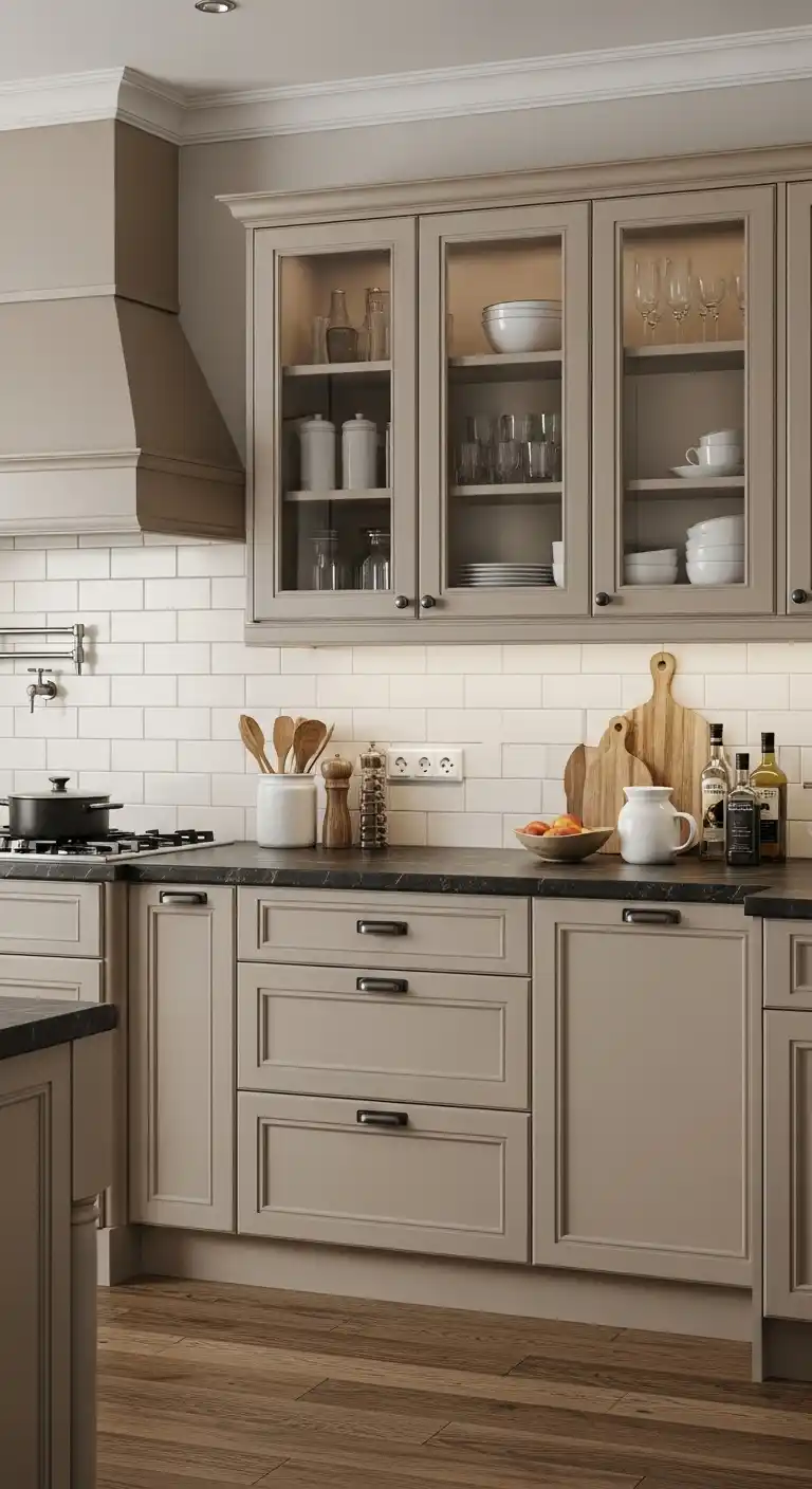 Classic Beige Kitchen Cabinet Neutral Colors