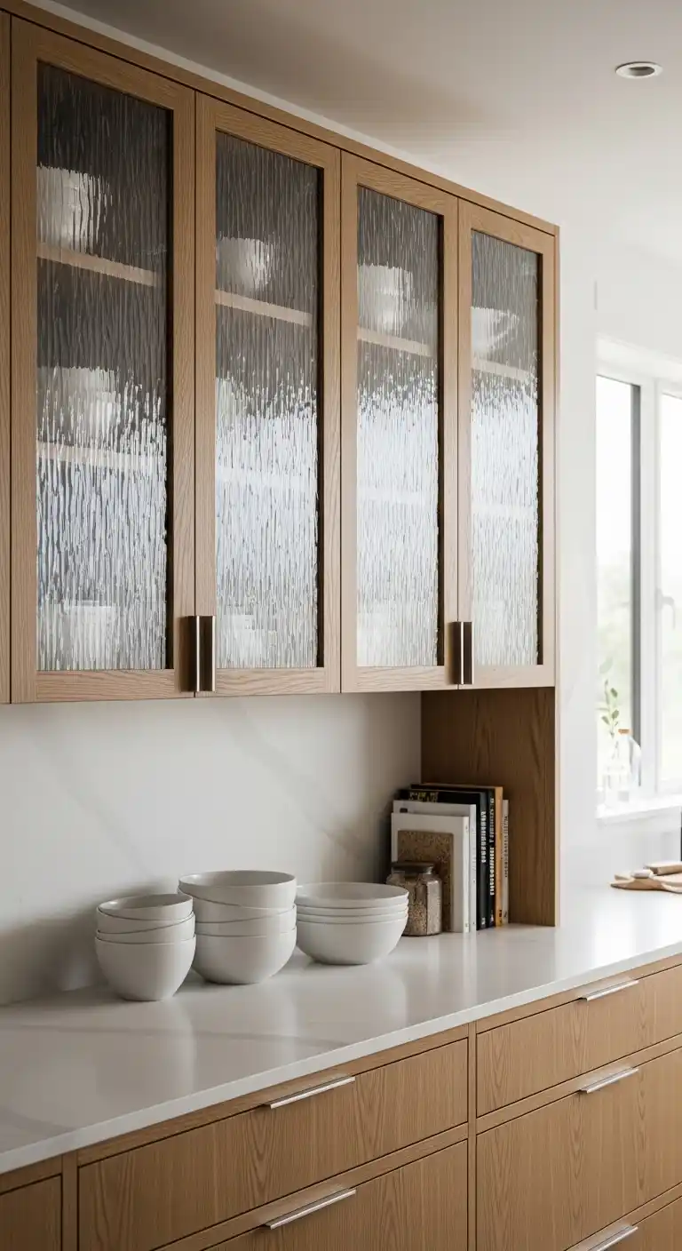 Textured Glass Cabinets for Unique Touches